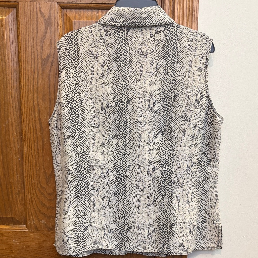 Robbie Bee Vintage Silk Snake-Print Button Down Top Animal Print Y2K - Picture 8 of 10